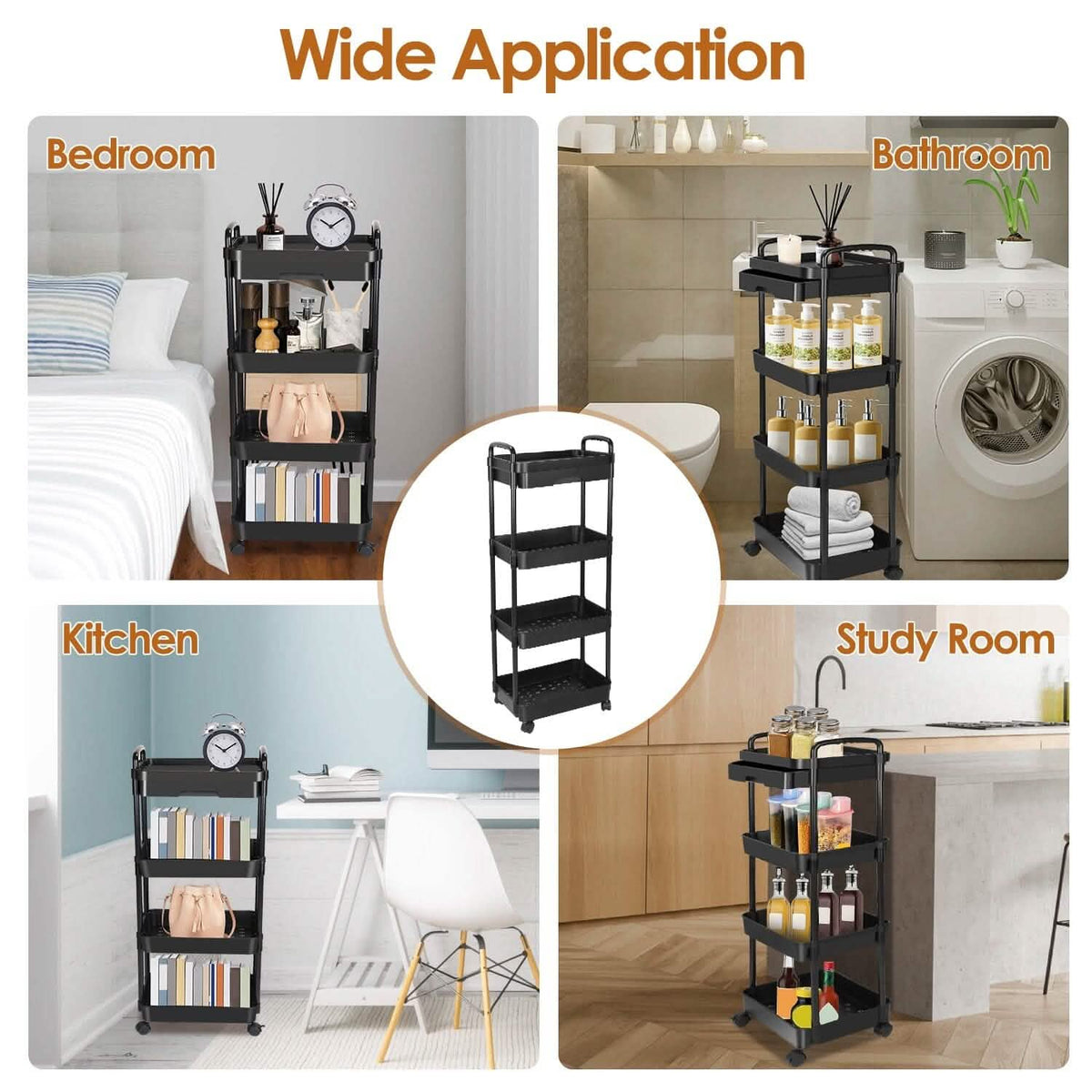 Rolling Utility Cart with Drawer Kitchen Storage - Tophatter Daily Deals