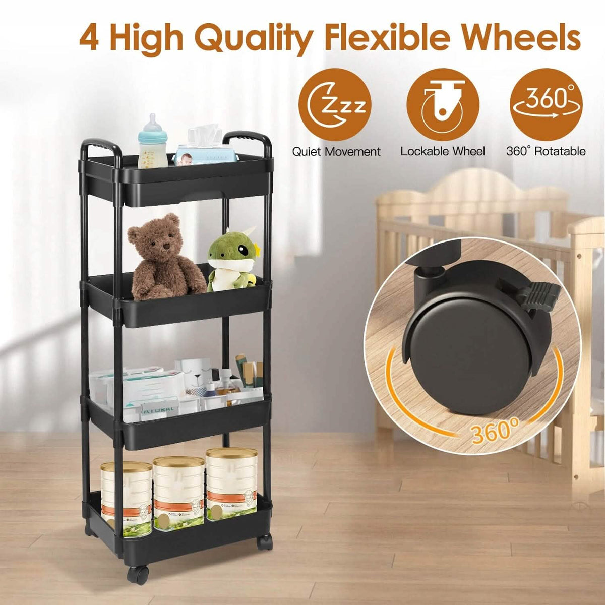Rolling Utility Cart with Drawer Kitchen Storage - Tophatter Daily Deals