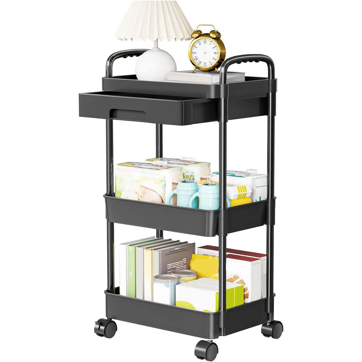 Rolling Utility Cart with Drawer Kitchen Storage - Tophatter Daily Deals
