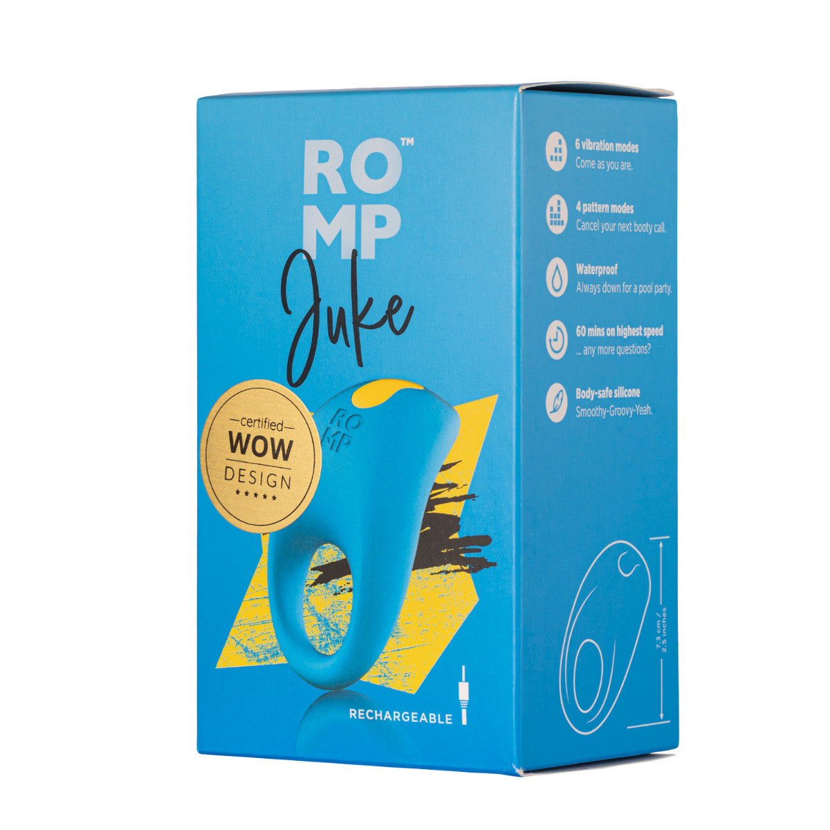 ROMP Juke Vibrating Cock Ring in Blue Vibrating Cock Ring - Tophatter Daily Deals