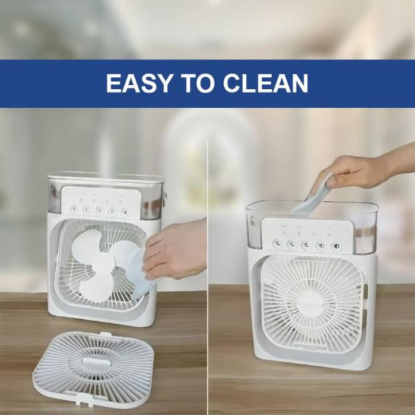 Water Air Cooler Fan - 3 in 1 Ice Cold Cooling Air Conditioner Humidifier Portable Mini Air Cooler Fan Summer & Swimming - Tophatter Daily Deals