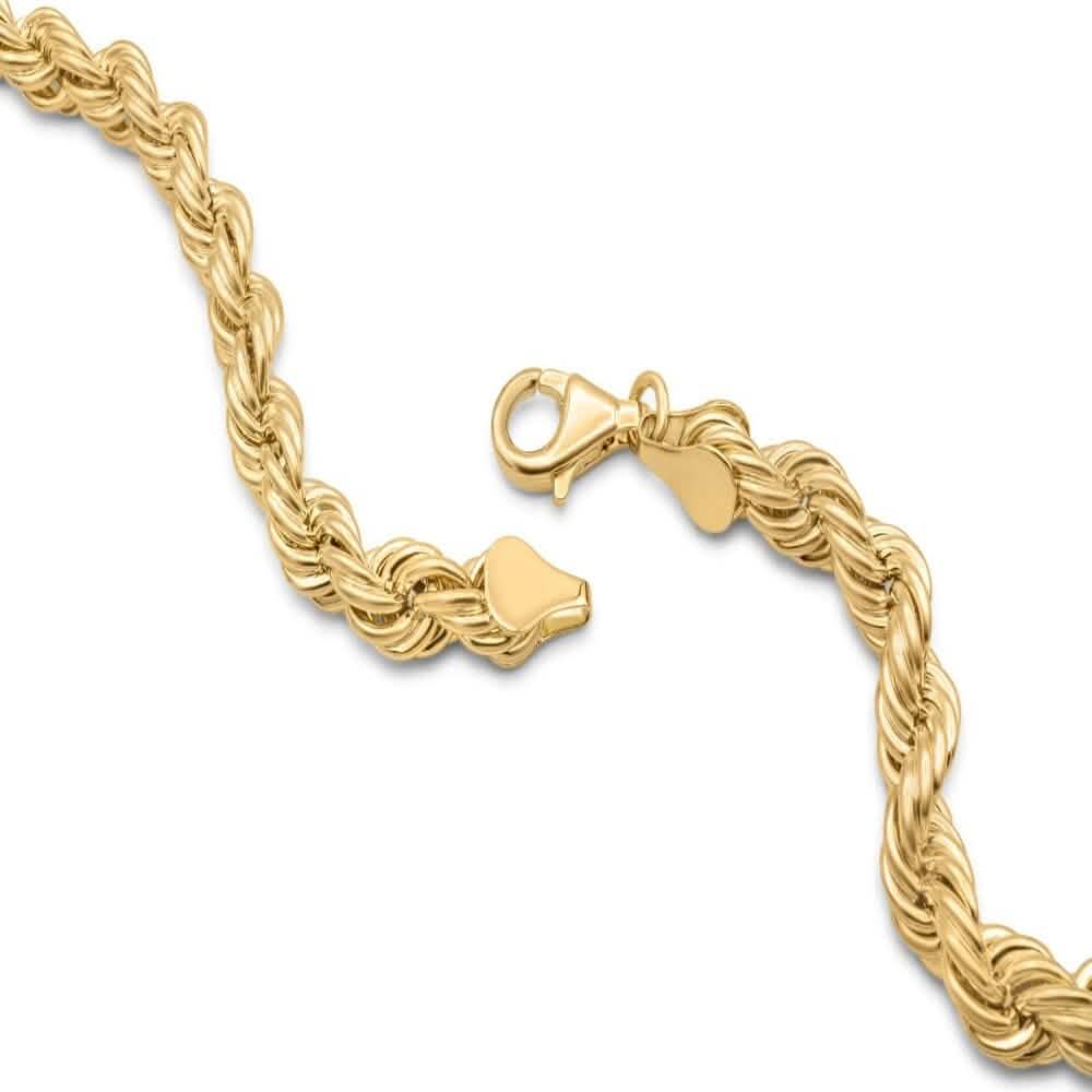 Rope Chain in Yellow Gold - 10mm Necklaces - Tophatter Daily Deals