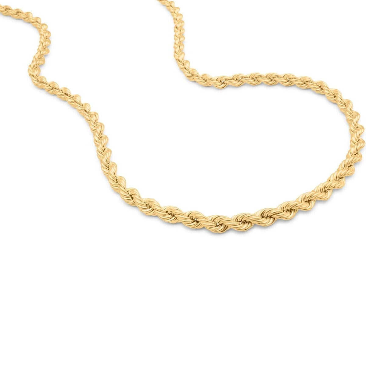 Rope Chain in Yellow Gold - 10mm Necklaces - Tophatter Daily Deals