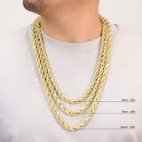 Rope Chain in Yellow Gold - 10mm Necklaces - Tophatter Daily Deals
