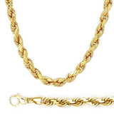 Rope Chain in Yellow Gold - 10mm Necklaces - Tophatter Daily Deals