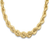 Rope Chain in Yellow Gold - 10mm Necklaces - Tophatter Daily Deals