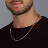 Rope Chain in Yellow Gold - 3mm Necklaces - Tophatter Daily Deals