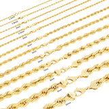 Rope Chain in Yellow Gold - 5mm Necklaces - Tophatter Daily Deals