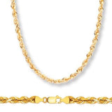 Rope Chain in Yellow Gold - 5mm Necklaces - Tophatter Daily Deals