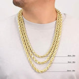 Rope Chain in Yellow Gold - 8mm Necklaces - Tophatter Daily Deals