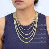 Rope Chain in Yellow Gold - 8mm Necklaces - Tophatter Daily Deals