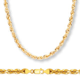 Rope Chain in Yellow Gold - 8mm Necklaces - Tophatter Daily Deals