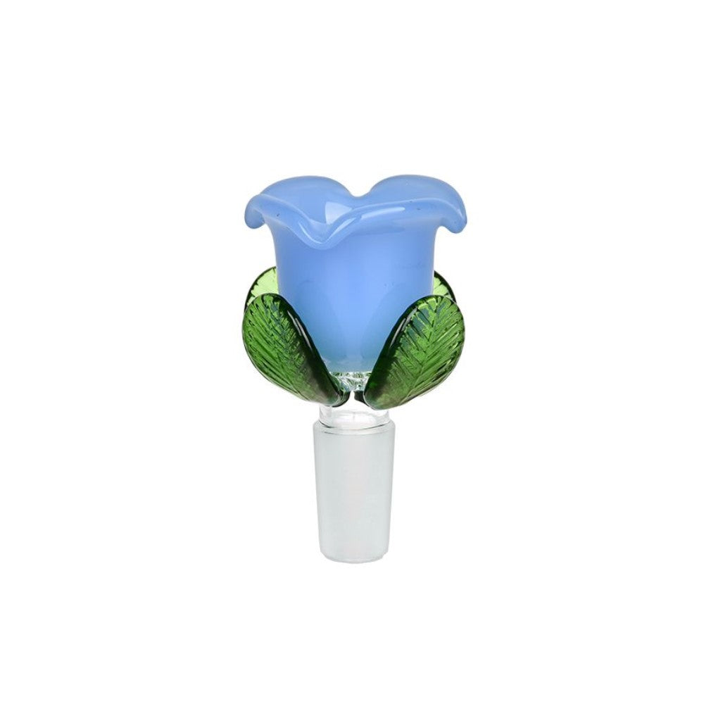 Rose Bud Herb Slide Opaque Light Blue Glass Bong Bowls - Tophatter Daily Deals