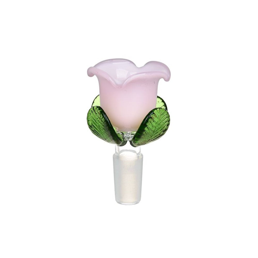 Rose Bud Herb Slide Opaque Pink Glass Bong Bowls - Tophatter Daily Deals