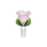 Rose Bud Herb Slide Opaque Pink Glass Bong Bowls - Tophatter Daily Deals