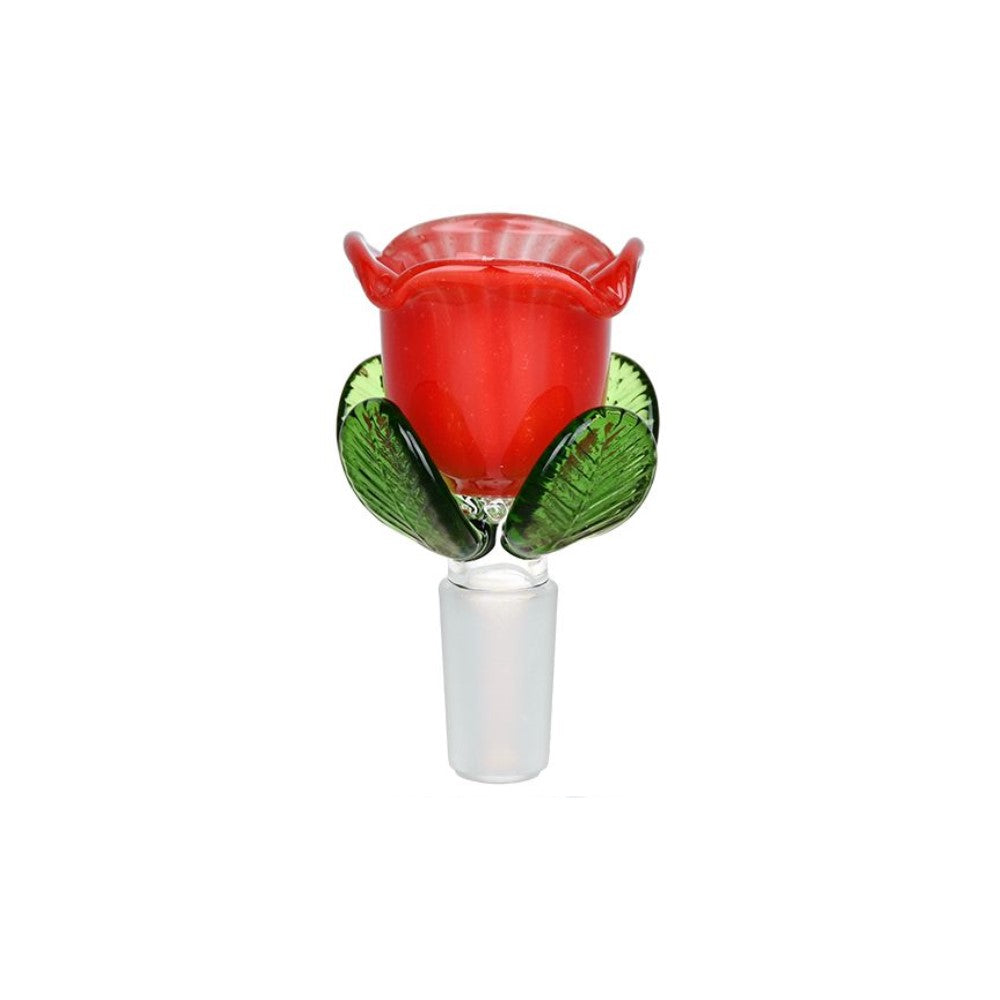 Rose Bud Herb Slide Opaque Red Glass Bong Bowls - Tophatter Daily Deals