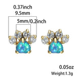 Rose Golden Opal Paw Print Stud Earrings Earrings - Tophatter Daily Deals