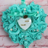 Rose Pillow Heart Cushion Ring Holder Green Furniture & Decor - Tophatter Daily Deals
