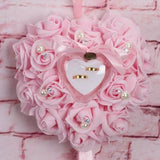 Rose Pillow Heart Cushion Ring Holder Pink Furniture & Decor - Tophatter Daily Deals