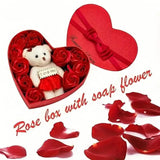 Rose-Shaped Soap Gift Box With Heart-Shaped Artificial Roses Seasonal Decor - Tophatter Daily Deals