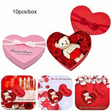 Rose-Shaped Soap Gift Box With Heart-Shaped Artificial Roses Seasonal Decor - Tophatter Daily Deals