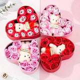 Rose-Shaped Soap Gift Box With Heart-Shaped Artificial Roses Seasonal Decor - Tophatter Daily Deals