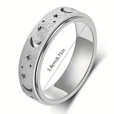 Rotatable Anxiety Fidget Ring Moon and Star Design Rings - Tophatter Daily Deals