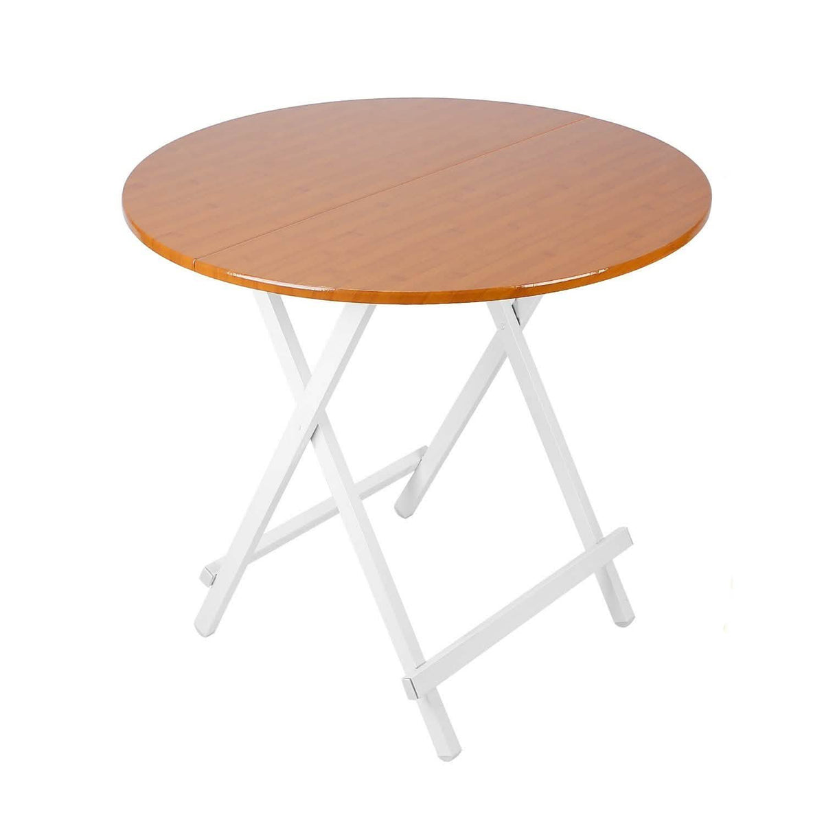 Round High Top Folding Table Bamboo Outdoor Recreation - Tophatter Daily Deals