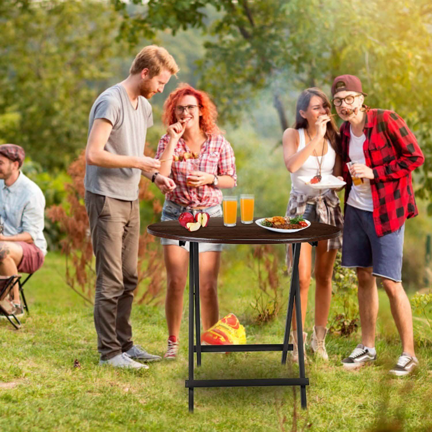 Round High Top Folding Table Outdoor Recreation - Tophatter Daily Deals