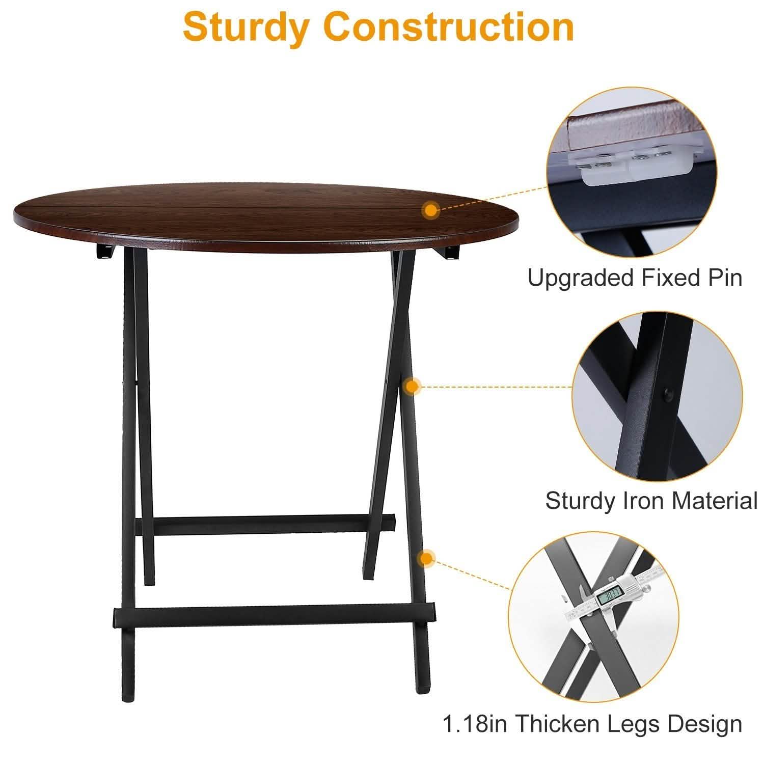 Round High Top Folding Table Outdoor Recreation - Tophatter Daily Deals