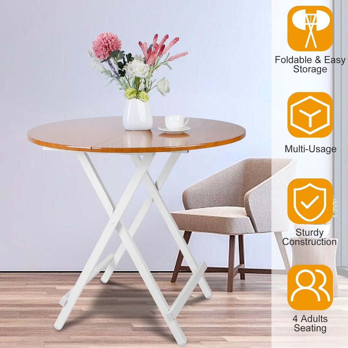 Round High Top Folding Table Outdoor Recreation - Tophatter Daily Deals