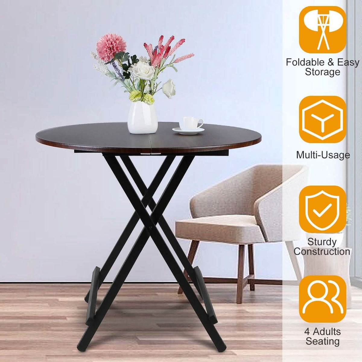 Round High Top Folding Table Outdoor Recreation - Tophatter Daily Deals