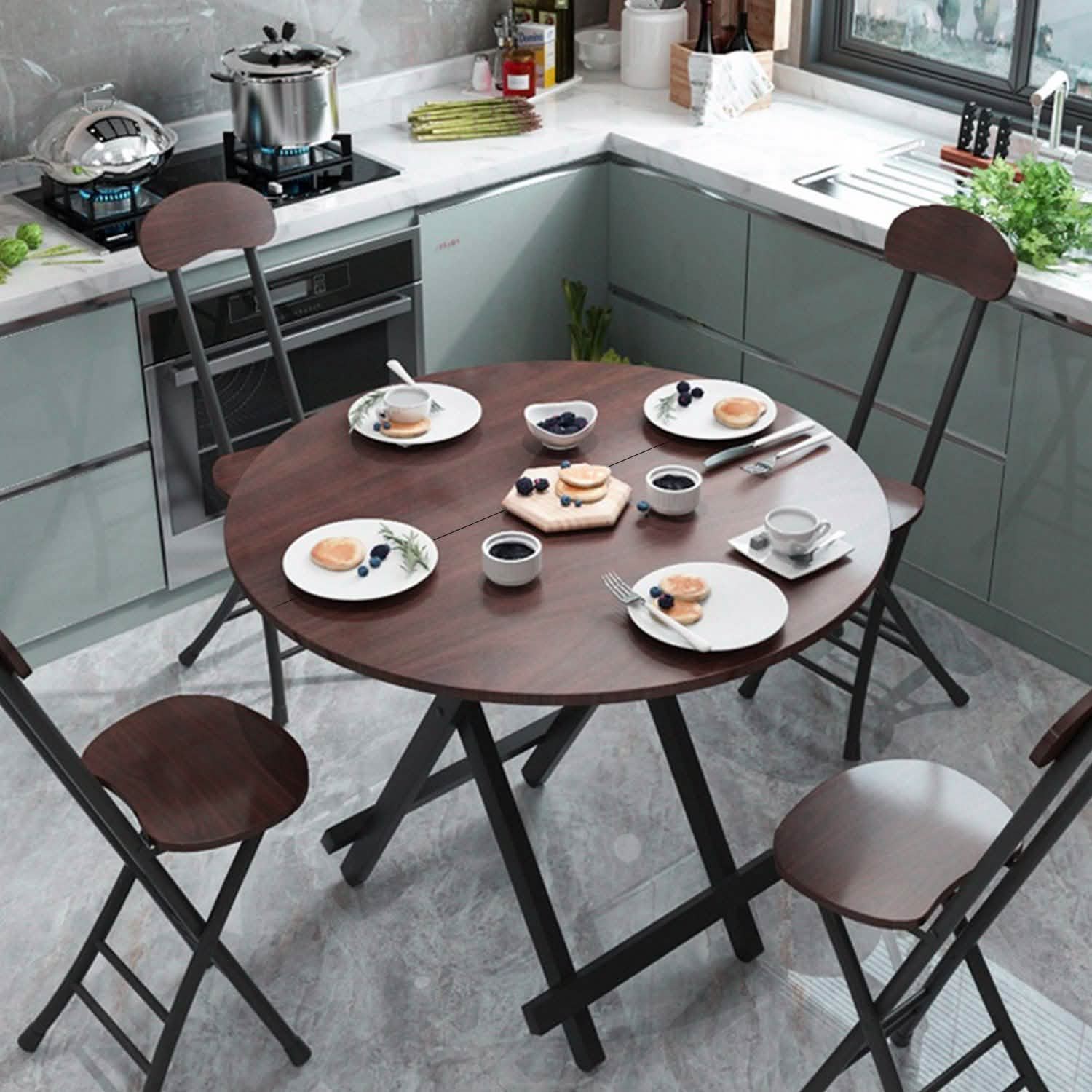 Round High Top Folding Table Outdoor Recreation - Tophatter Daily Deals