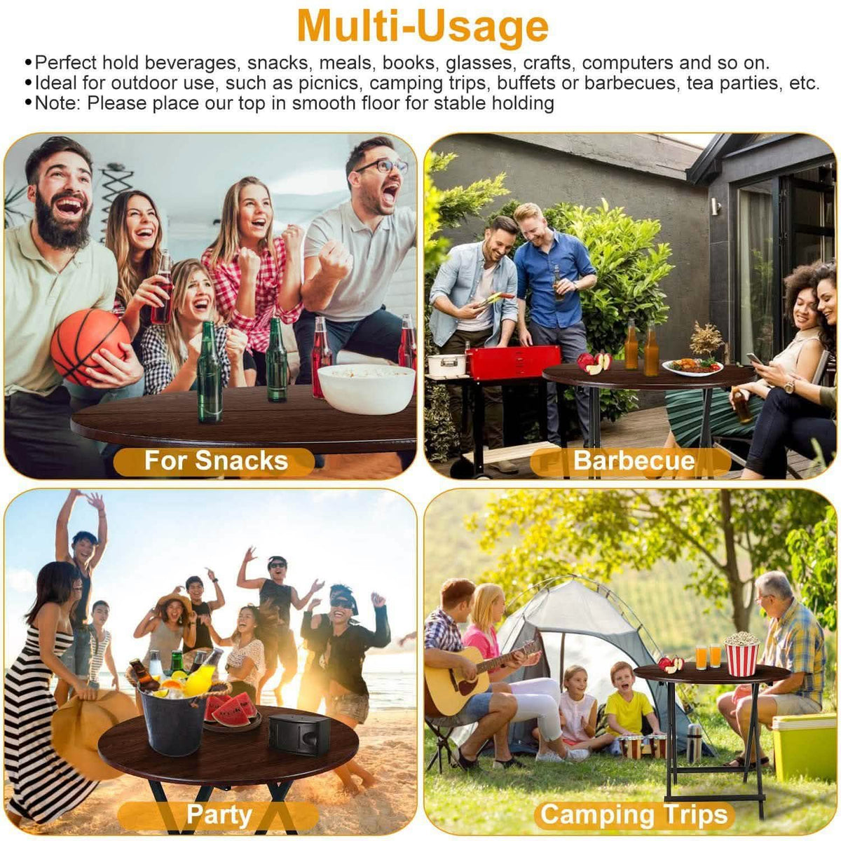 Round High Top Folding Table Outdoor Recreation - Tophatter Daily Deals