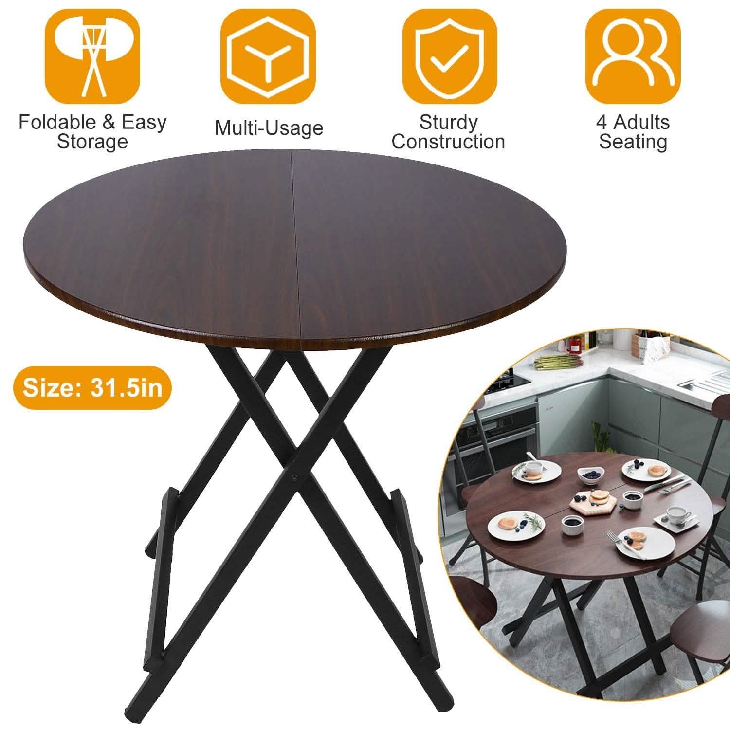 Round High Top Folding Table Outdoor Recreation - Tophatter Daily Deals