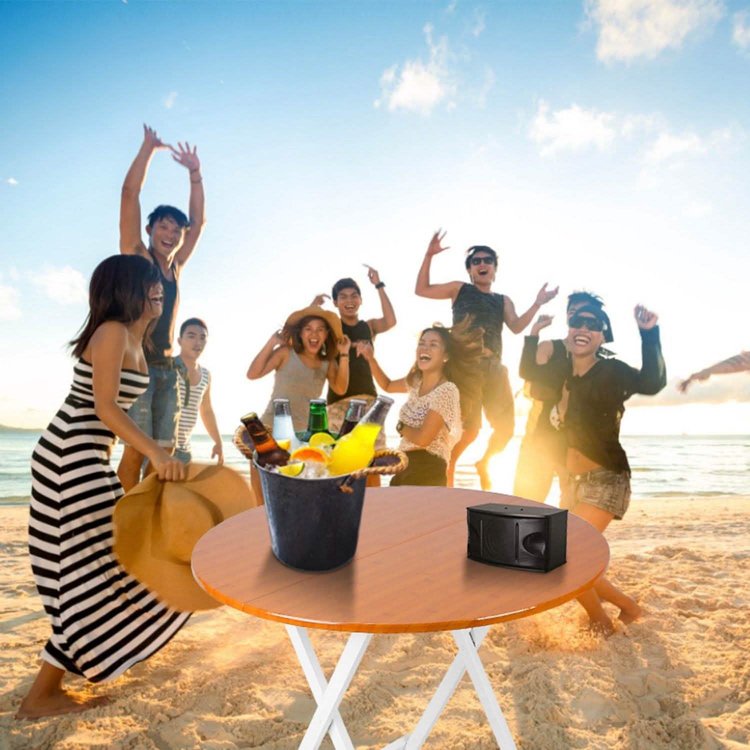 Round High Top Folding Table Outdoor Recreation - Tophatter Daily Deals