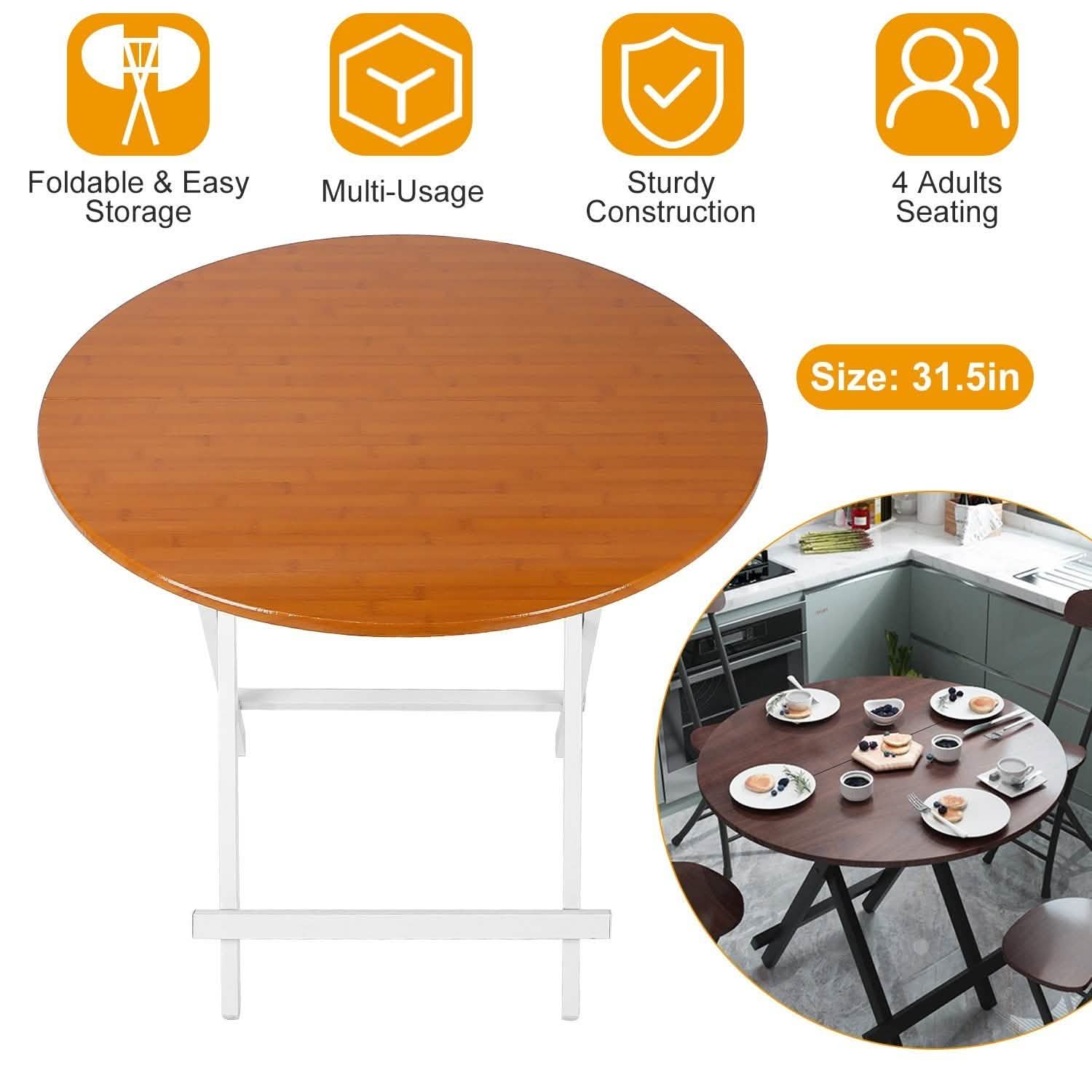 Round High Top Folding Table Outdoor Recreation - Tophatter Daily Deals