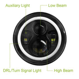 Round LED Headlight Halo Angel Eyes for Jeep Wrangler Automotive - Tophatter Daily Deals