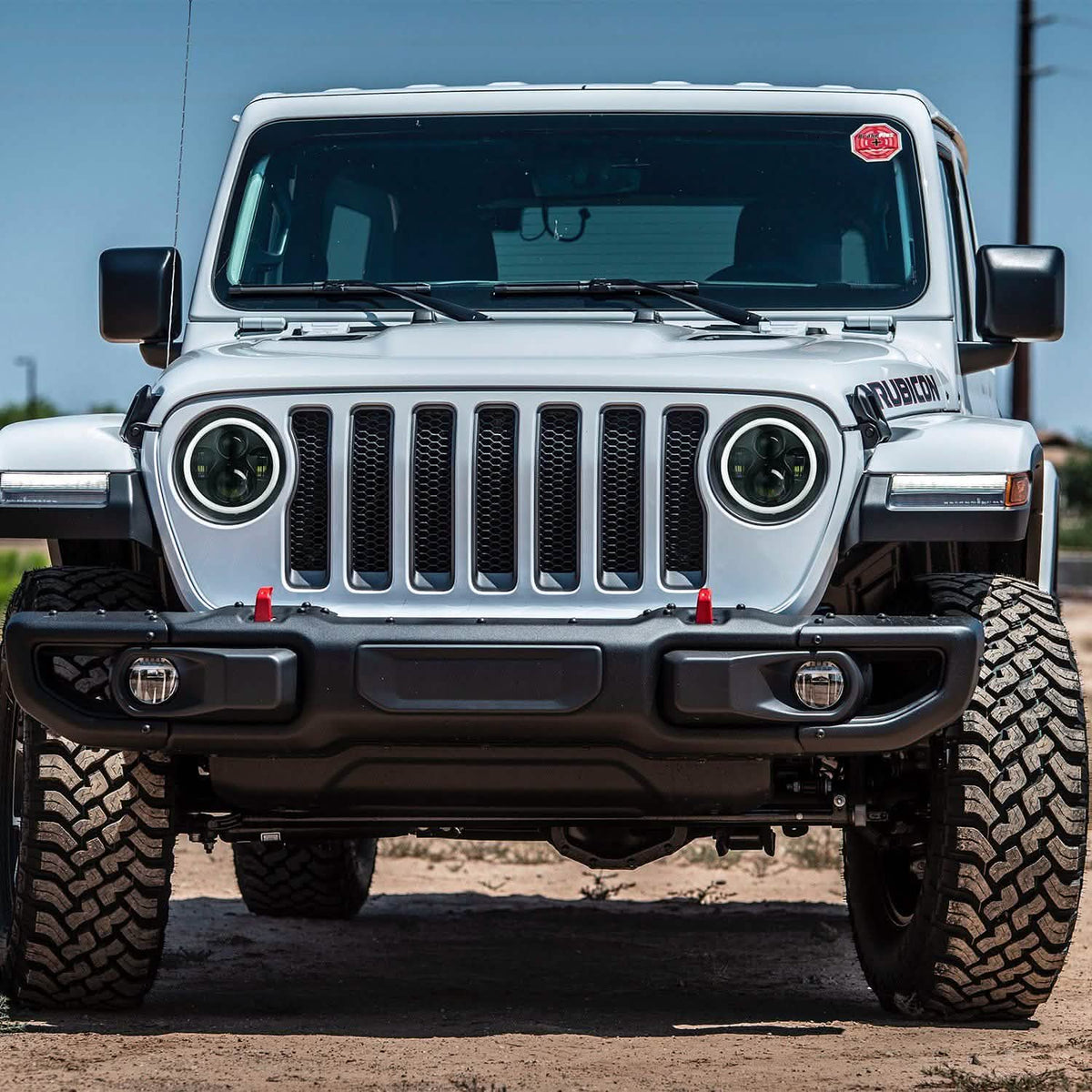 Round LED Headlight Halo Angel Eyes for Jeep Wrangler Automotive - Tophatter Daily Deals