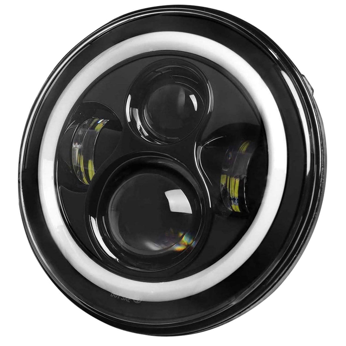 Round LED Headlight Halo Angel Eyes for Jeep Wrangler Automotive - Tophatter Daily Deals