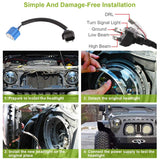 Round LED Headlight Halo Angel Eyes for Jeep Wrangler Automotive - Tophatter Daily Deals