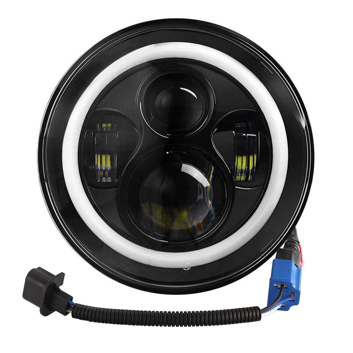 Round LED Headlight Halo Angel Eyes for Jeep Wrangler Automotive - Tophatter Daily Deals