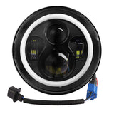 Round LED Headlight Halo Angel Eyes for Jeep Wrangler Automotive - Tophatter Daily Deals