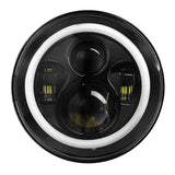 Round LED Headlight Halo Angel Eyes for Jeep Wrangler Automotive - Tophatter Daily Deals