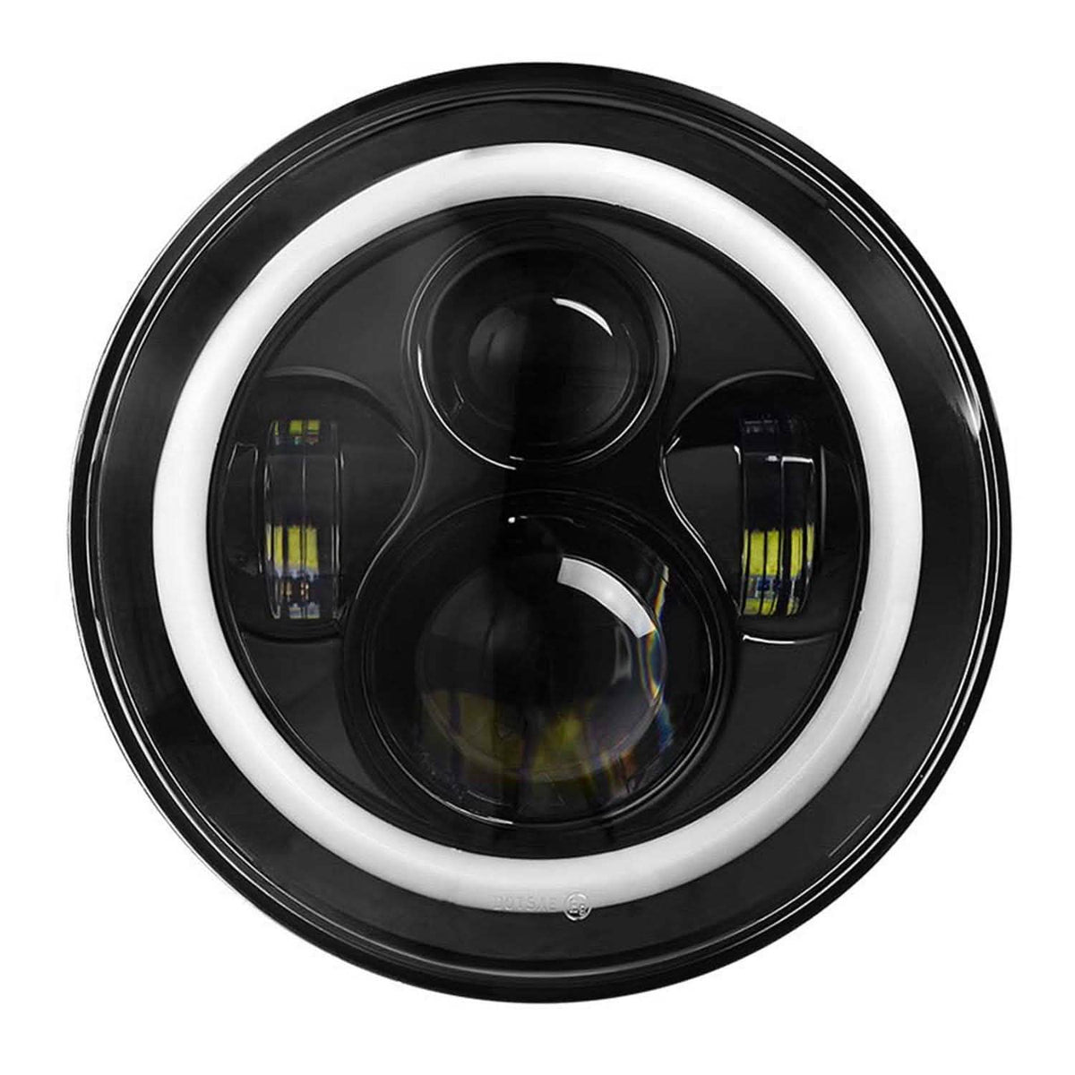 Round LED Headlight Halo Angel Eyes for Jeep Wrangler Automotive - Tophatter Daily Deals