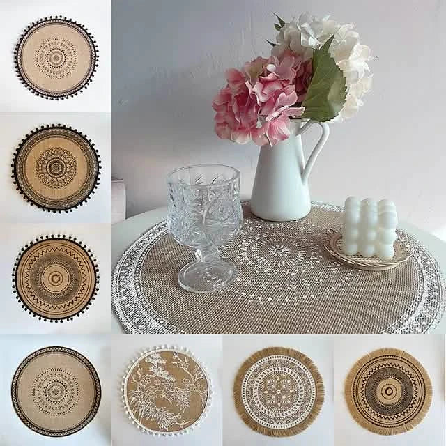 Round Mandala Placemats Wine & Dining - Tophatter Daily Deals