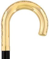 24K Gold Plated Tranquil Tourist Walking Cane w/ Black Beechwood Shaft & Collar - Tophatter Daily Deals