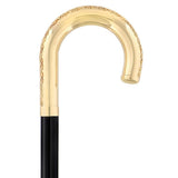 24K Gold Plated Tranquil Tourist Walking Cane w/ Black Beechwood Shaft & Collar - Tophatter Daily Deals
