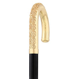 24K Gold Plated Tranquil Tourist Walking Cane w/ Black Beechwood Shaft & Collar - Tophatter Daily Deals