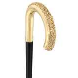 24K Gold Plated Tranquil Tourist Walking Cane w/ Black Beechwood Shaft & Collar - Tophatter Daily Deals